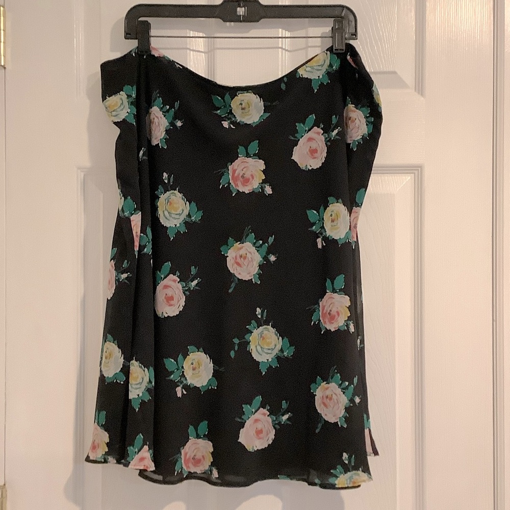 BODEN NWT Womens Black Floral Flowy Cottagecore Boho Romantic Fall Skirt 16/18 - Picture 2 of 9